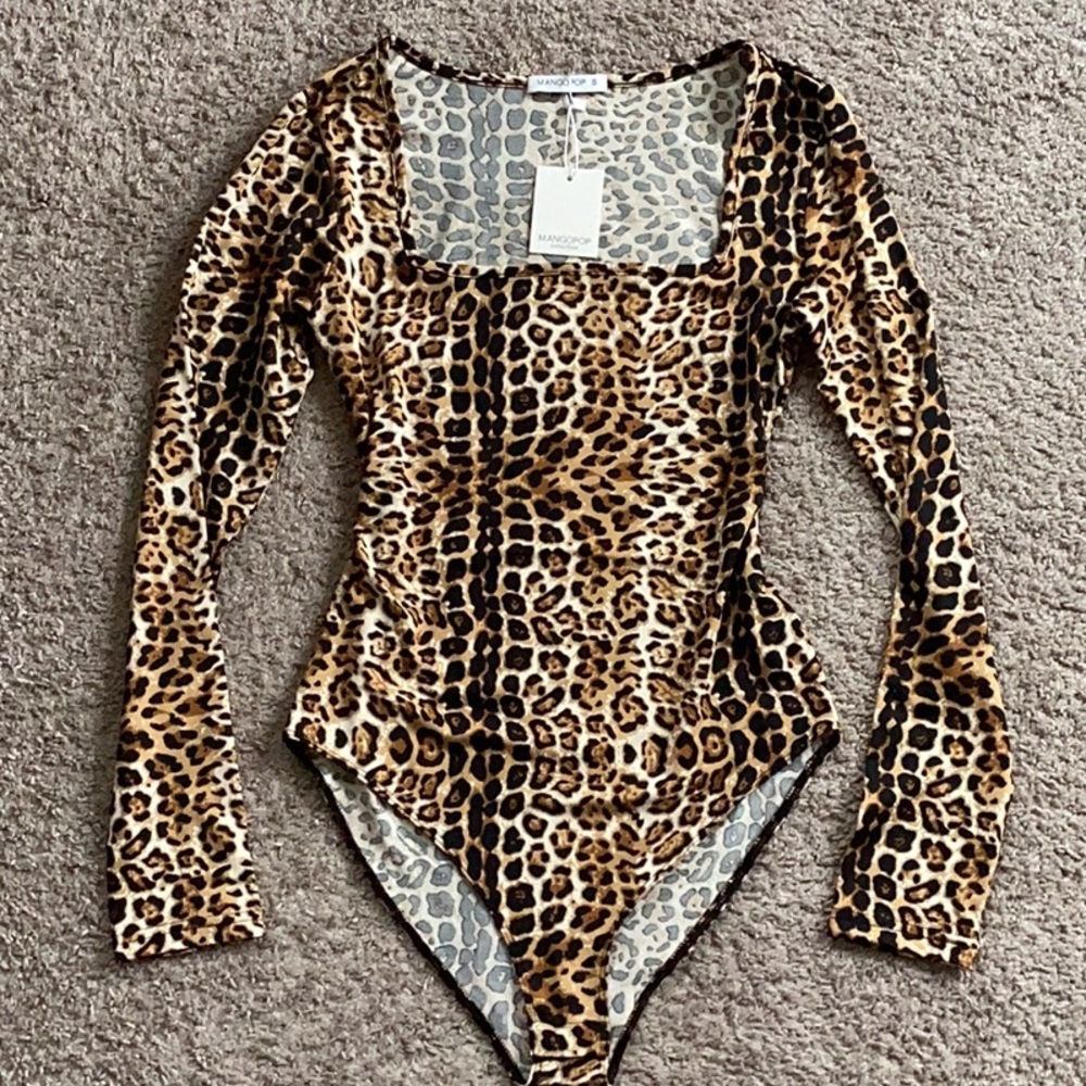 Leopard Print Long Sleeve Bodysuit